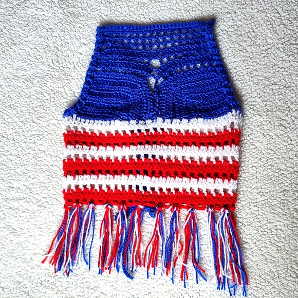 Tops - Crochet handmade 4th of July halter top